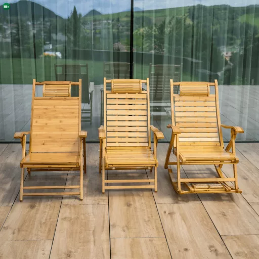 Kerti állítható szék, természetes, bambusz, VARDON