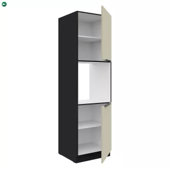   Magas szekrény sütőhöz, kasmír/fekete, ARAKA 60 DP-210 2F