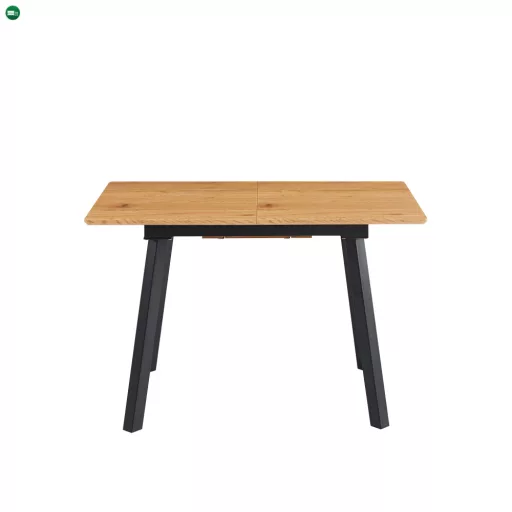 Kihúzható étkezőasztal, 120-160x80 cm, tölgy/fekete, DIRAN