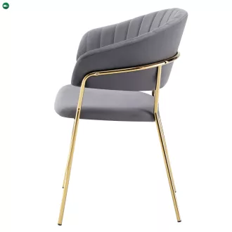   Design étkezőszék, szürkésbarna Velvet szövet/gold króm arany, DASMIN TYP 1