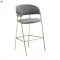 Design bárszék, szürkésbarna Velvet szövet/gold króm arany, DASMIN TYP 2