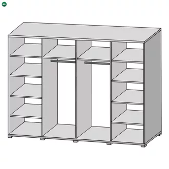   Hálószoba szett (szekrény+ágy+2x éjjeliszekrény), artisan tölgy/fekete norvég fenyő, BAFRA