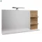 Tükör LED világítással, fehér/artisan tölgy, CUBO CUB04
