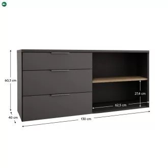 Komód, antracit/cremona tölgy, ADAPO ADP05