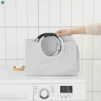 Szövet szennyestartó kosár, szürke, DARILO