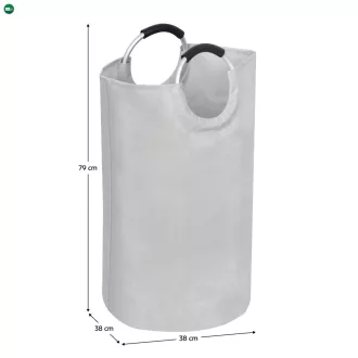 Szövet szennyestartó kosár, szürke, DARILO