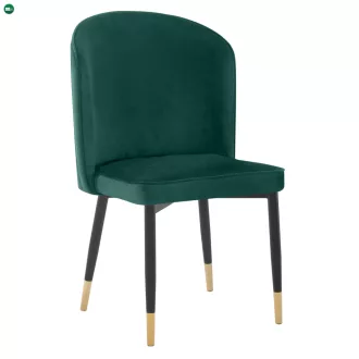 Étkezőszék, zöld Velvet szövet/fekete, UDAJA