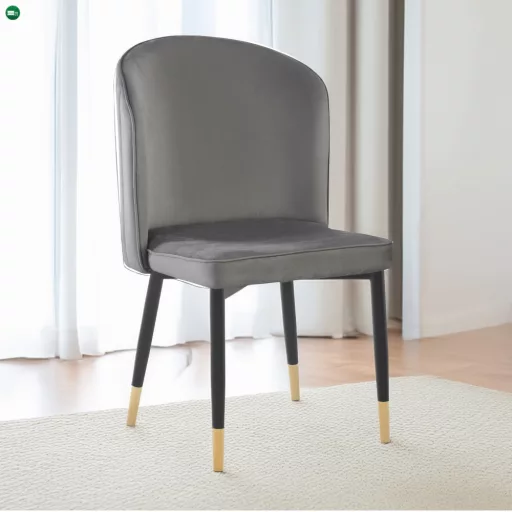 Étkezőszék, szürke Velvet szövet/fekete, UDAJA
