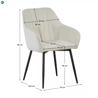 Design fotel, krémszínű/fekete, VAJRO