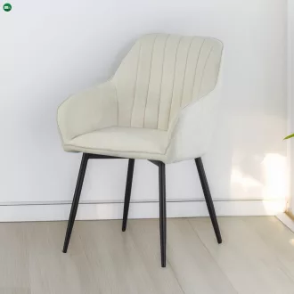 Design fotel, krémszínű/fekete, VAJRO
