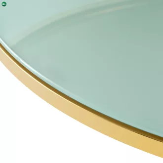   Dohányzóasztal, világos márvány/tejes/gold króm-arany, ENION 2 NEW