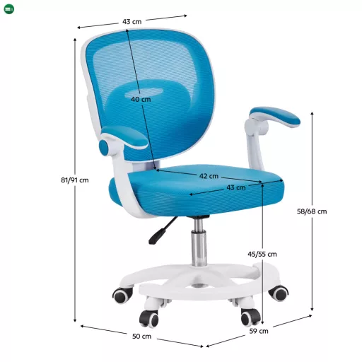 Forgószék, kék/fehér, TRIXI TYP 2