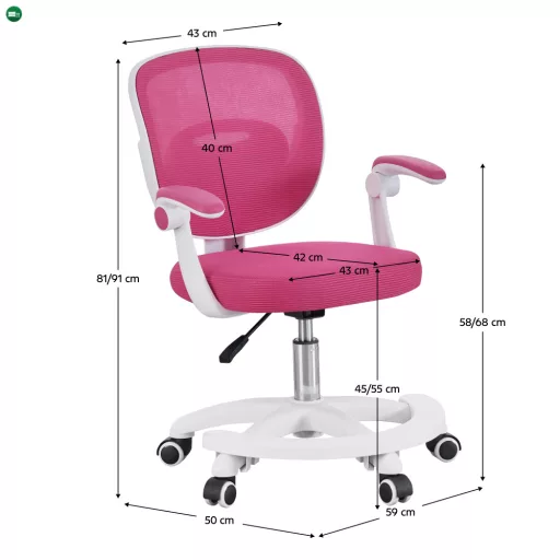 Forgószék, málnaszín/fehér, TRIXI TYP 2