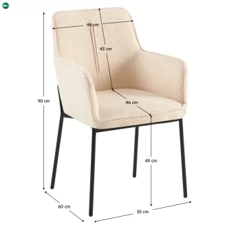 Design fotel, bézs/fekete, REMOND