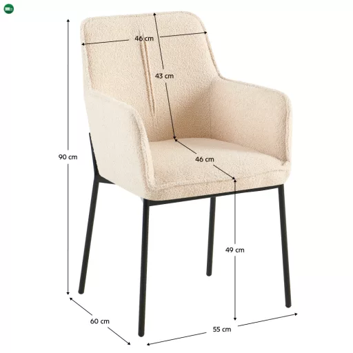 Design fotel, bézs/fekete, REMOND