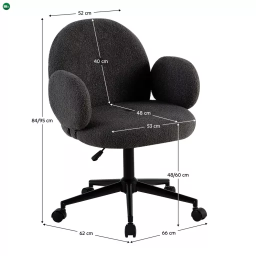 Irodai szék, szürke/fekete, TURIO