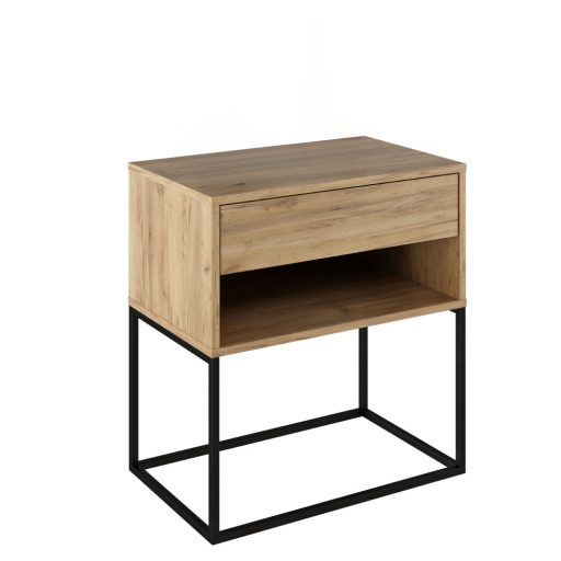 Éjjeliszekrény/kisasztal, artisan tölgy/fekete, ARTI TYP 2