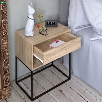   Éjjeliszekrény/kisasztal, artisan tölgy/fekete, ARTI TYP 2