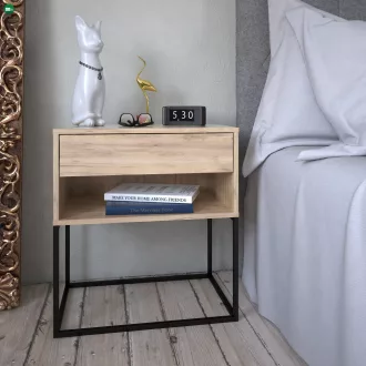   Éjjeliszekrény/kisasztal, artisan tölgy/fekete, ARTI TYP 2