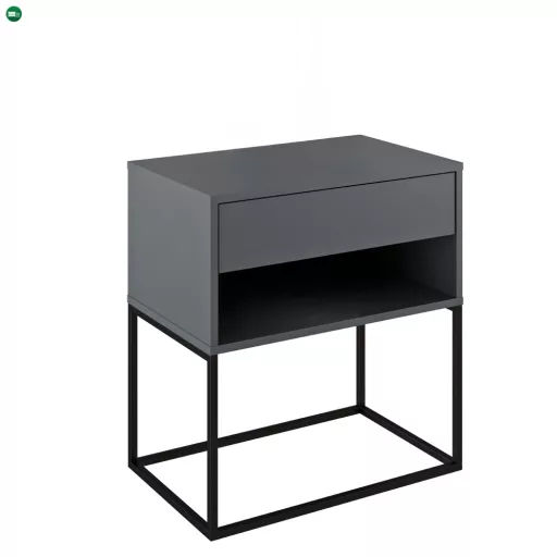 Éjjeliszekrény/kisasztal, grafit/fekete, ARTI TYP 2