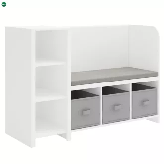 Polcállvány paddal, fehér/szürke, BENKO