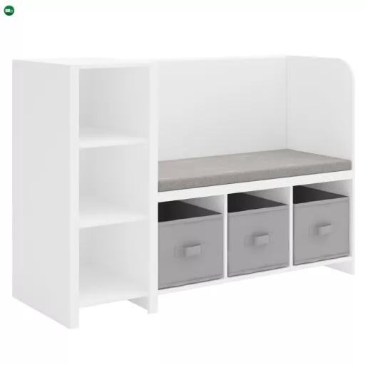 Polcállvány paddal, fehér/szürke, BENKO