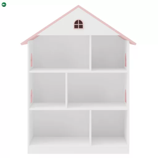 Gyerek könyvespolc, fehér/rózsaszín, MAISON TYP 1