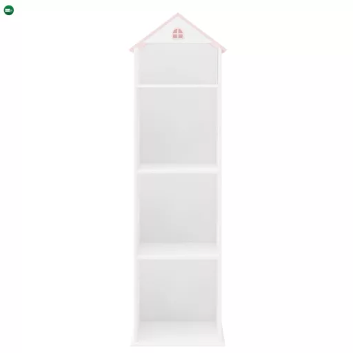Gyerek könyvespolc, fehér/rózsaszín, MAISON TYP 2