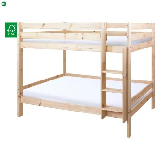   Emeletes ágy biztonsági akadállyal, 90x200, lucfenyő, BENY