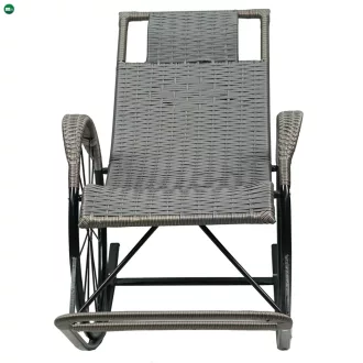 Hintaszék, rattan/fém, szürke, ROKIN