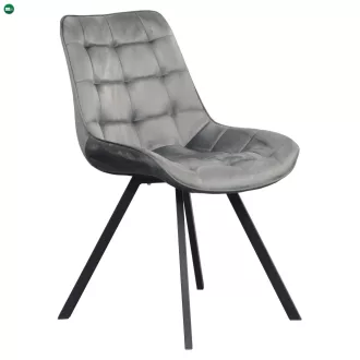Étkezőszék, sötétszürke Velvet szövet/fekete, SAMIRA