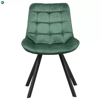 Étkezőszék, sötétzöld Velvet szövet/fekete, SAMIRA