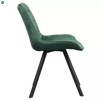 Étkezőszék, sötétzöld Velvet szövet/fekete, SAMIRA