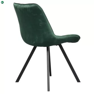 Étkezőszék, sötétzöld Velvet szövet/fekete, SAMIRA