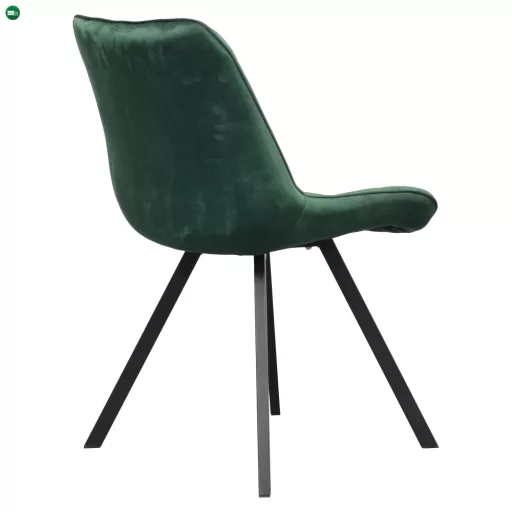 Étkezőszék, sötétzöld Velvet szövet/fekete, SAMIRA