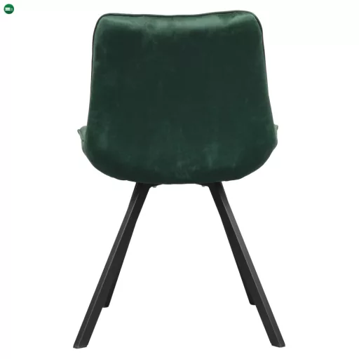 Étkezőszék, sötétzöld Velvet szövet/fekete, SAMIRA