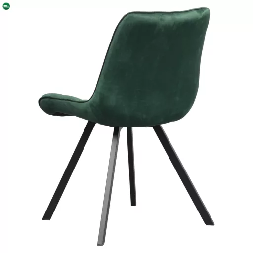 Étkezőszék, sötétzöld Velvet szövet/fekete, SAMIRA