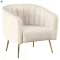 Design fotel, bézs Velvet szövet/gold króm-arany, BAGY