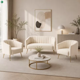 Design fotel, bézs Velvet szövet/gold króm-arany, BAGY