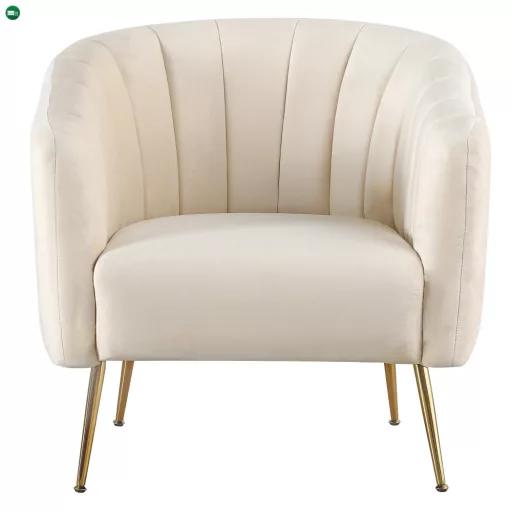 Design fotel, bézs Velvet szövet/gold króm-arany, BAGY