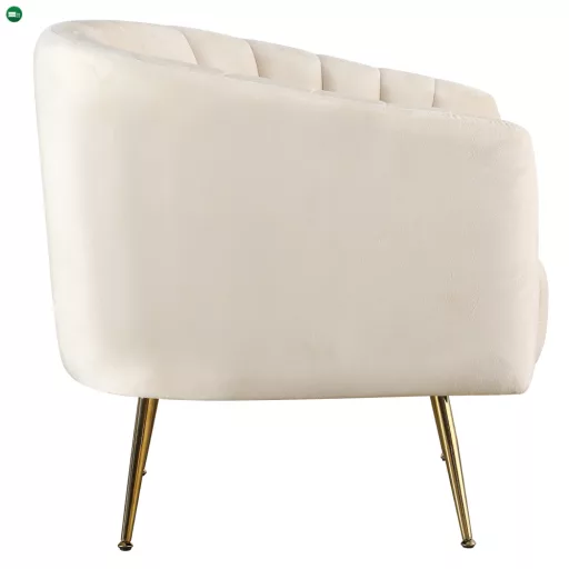 Design fotel, bézs Velvet szövet/gold króm-arany, BAGY