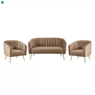 Design fotel, barna Velvet szövet/gold króm-arany, BAGY