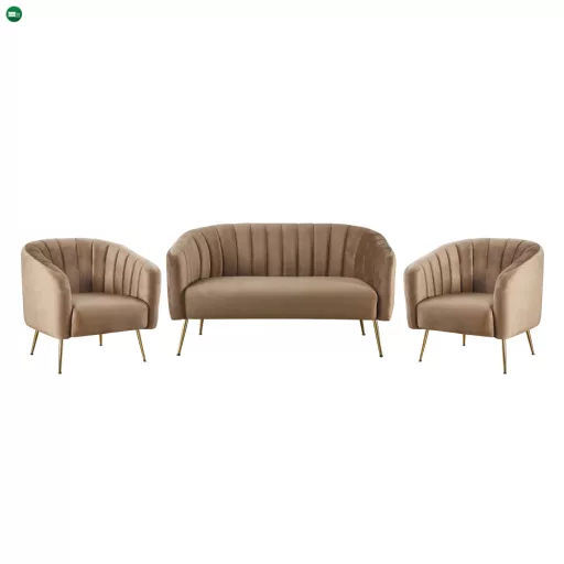 Design fotel, barna Velvet szövet/gold króm-arany, BAGY