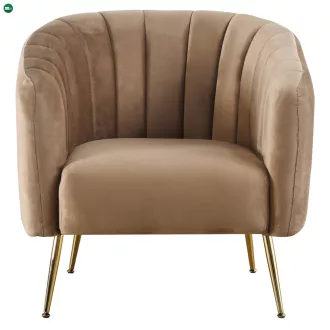 Design fotel, barna Velvet szövet/gold króm-arany, BAGY