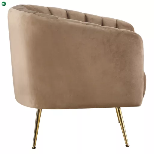 Design fotel, barna Velvet szövet/gold króm-arany, BAGY