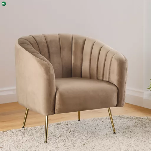 Design fotel, barna Velvet szövet/gold króm-arany, BAGY
