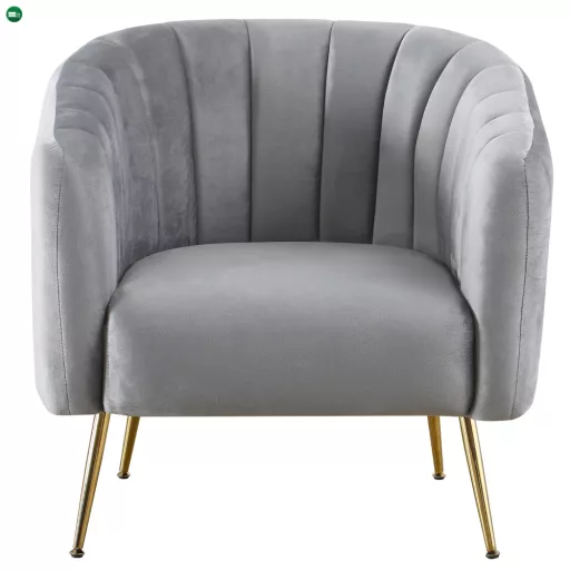 Design fotel, szürke Velvet szövet/gold króm-arany, BAGY