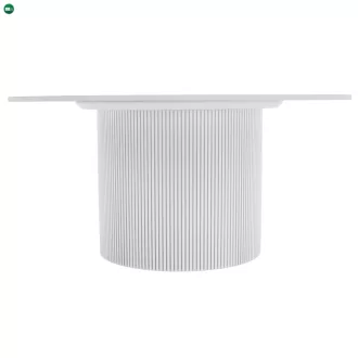   Dohányzóasztal, fehér márvány/MDF, átmérő 80 cm, MAHIR TYP 1