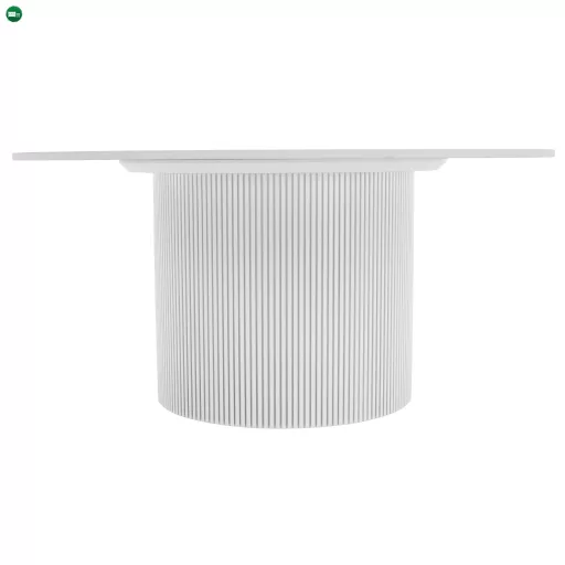 Dohányzóasztal, fehér márvány/MDF, átmérő 80 cm, MAHIR TYP 1