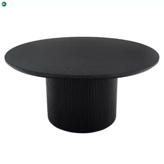 Dohányzóasztal, fekete, átmérő 80 cm, MAHIR TYP 2